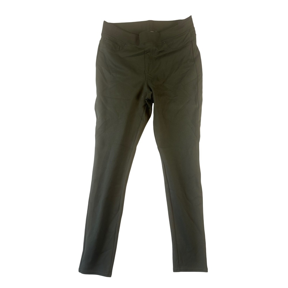 Seven7 Women Olive Green Pull On Skinny Pants Stretch Trousers Size Large L